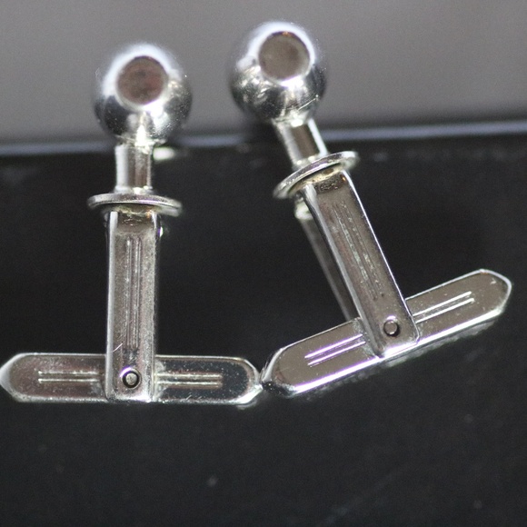 Vintage Bowling Pin Cuff Links - Silver Color - Picture 4 of 5